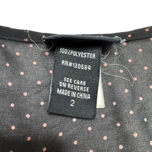 TORRID Sheer Babydoll Polka Dot Blouse Size 2 2X Black Pink Polyester #10175124 - Picture 7 of 9